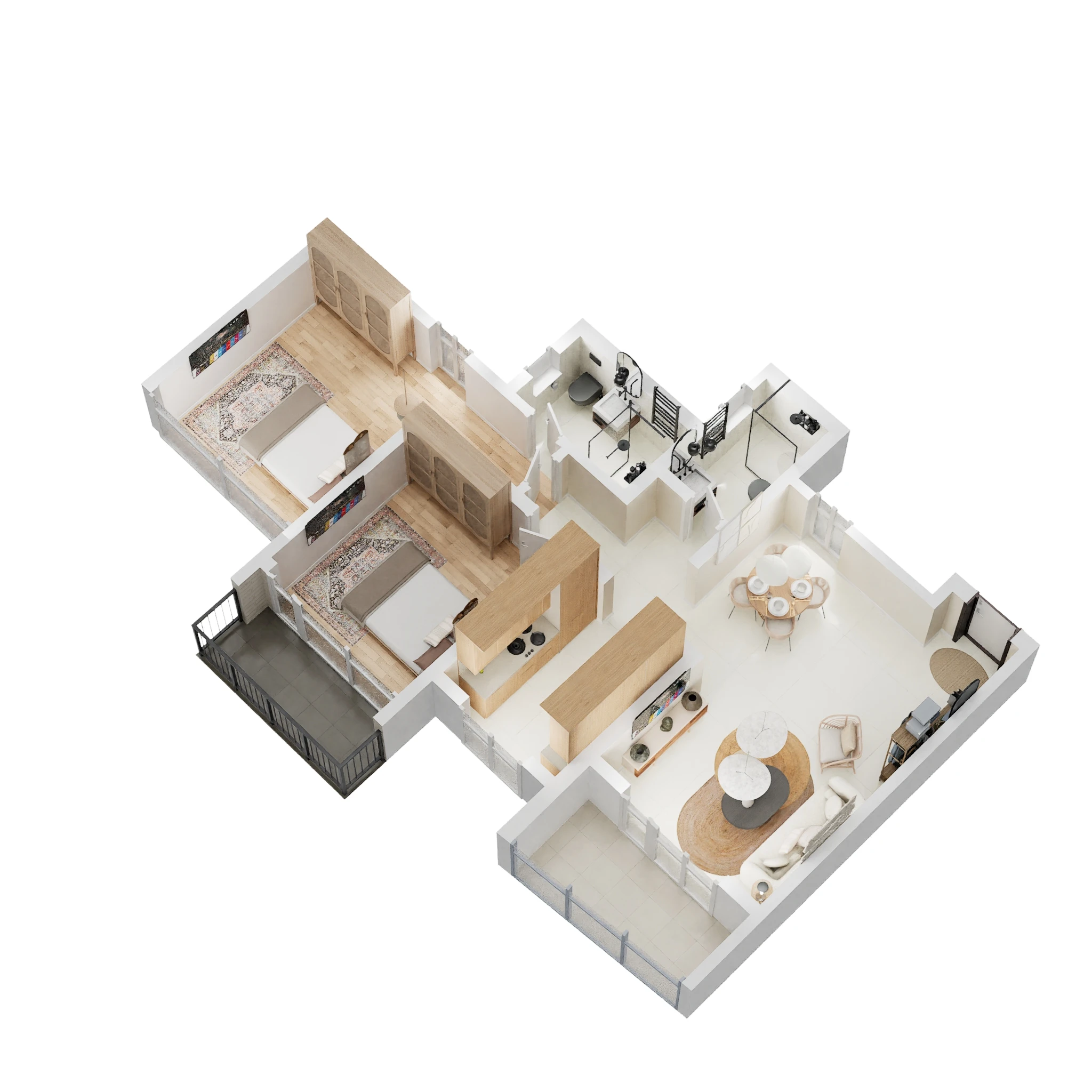 2BHK floor plan in Kharghar