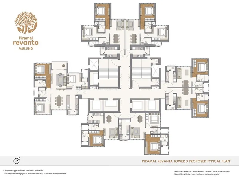 3BHK floor plan in Mulund West