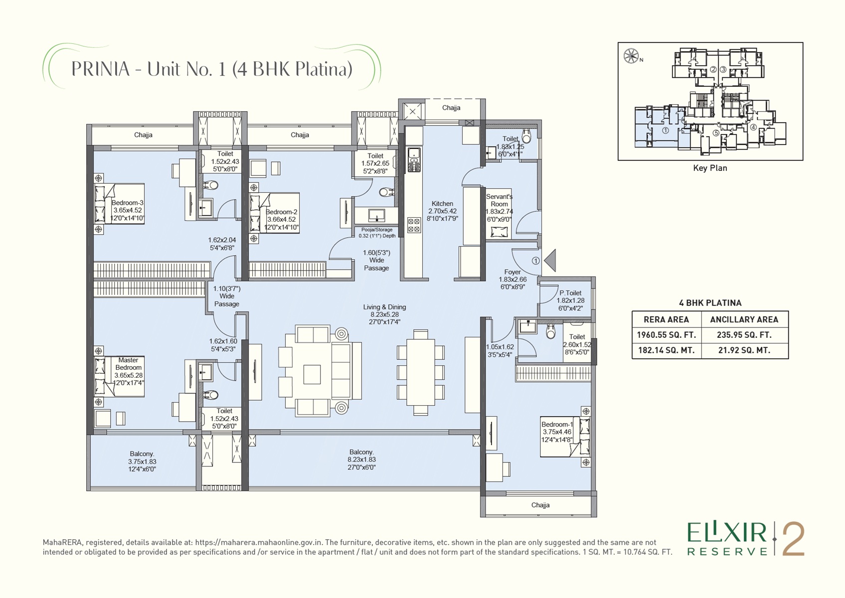 4BHK floor plan in Powai