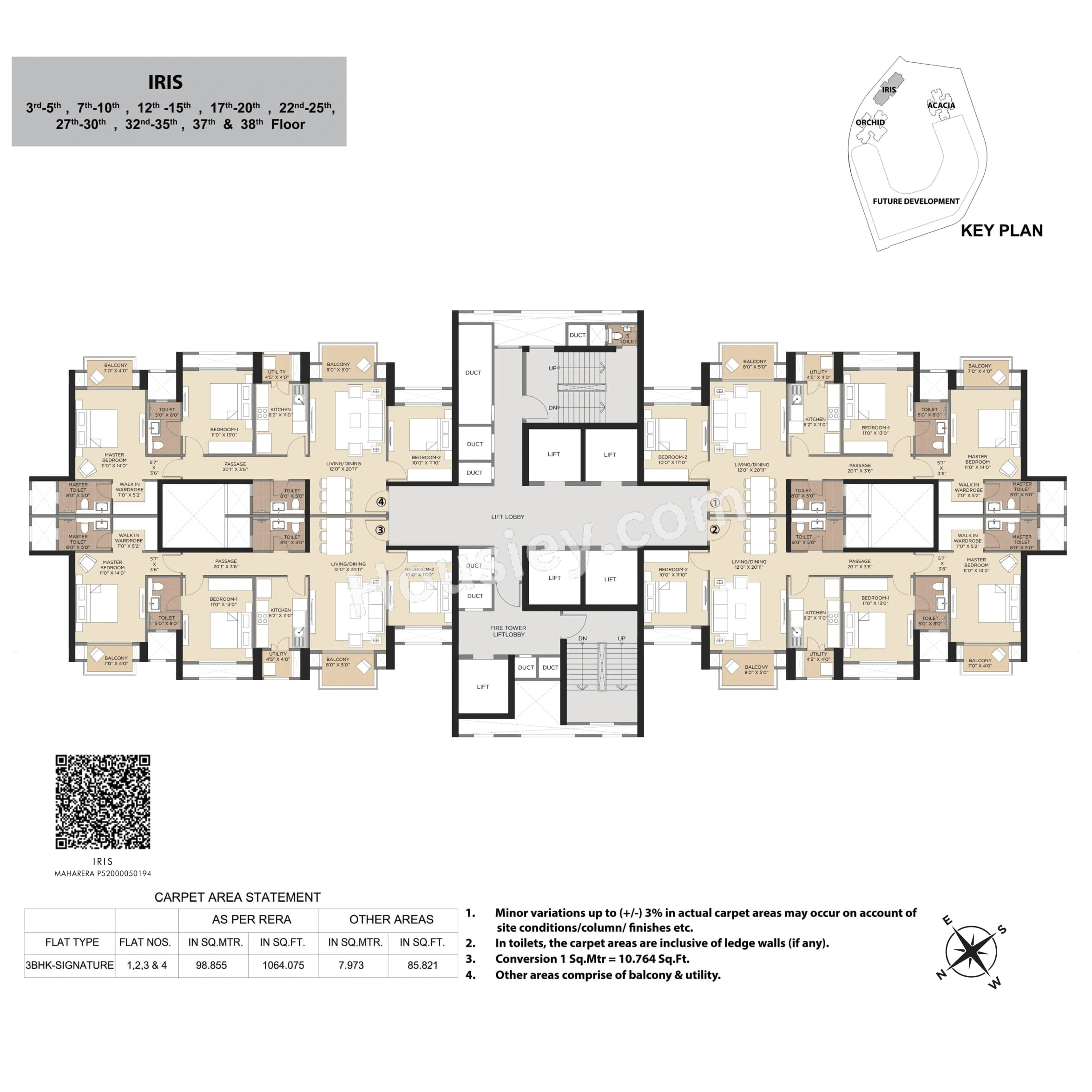 3BHK floor plan in Panvel