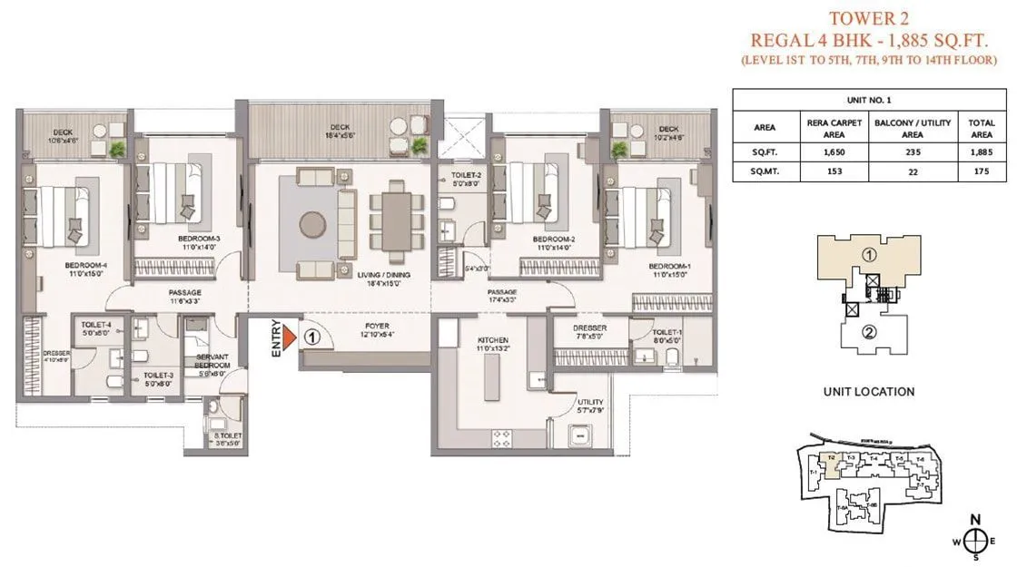 4BHK floor plan in Vile Parle West