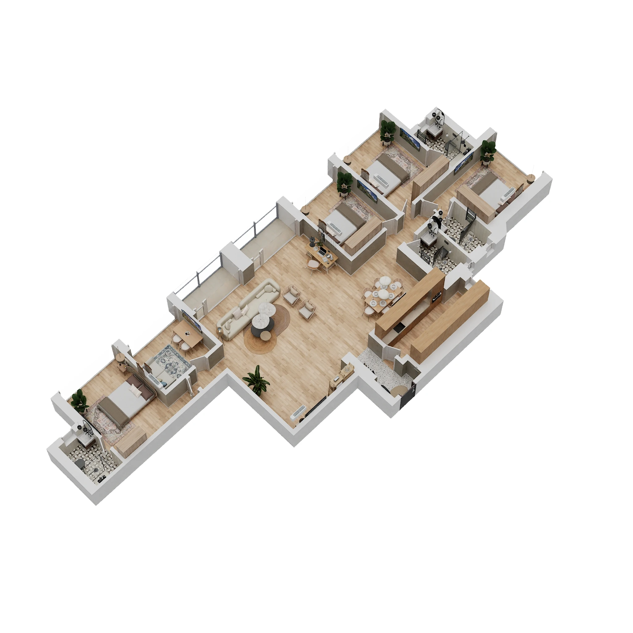 4BHK floor plan in Kolshet